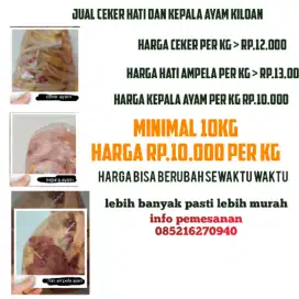 Di jual aja ceker kepala dan hti ampel
