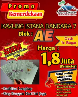 Promo Tanah Kavling Istana Bandara 7 Saptorenggo Pakis ready SHM split