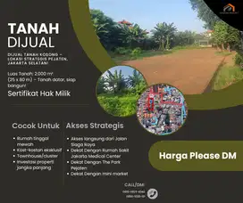DIJUAL TANAH KOSONG – LOKASI STRATEGIS PEJATEN, JAKARTA SELATAN!