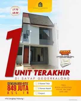 Rumah 2 Lantai murah di ciwaruga cigugur girang sudah Shm Split