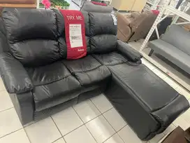 CUCI GUDANG !!! SOFA L RECLINER 3 SEATER LIVERTON - HITAM