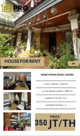 Rumah Sewa Full Furnish di Kebayoran Baru Jakarta Selatan