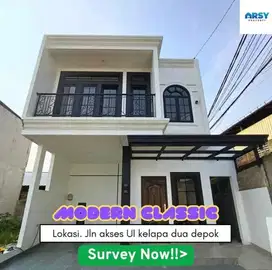 Rumah 2 lantai gaya Eropa di kelapa dua Depok harga mulai 900 jutaan