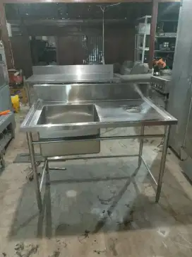 Single sink sayap kanan with pembuangan sampah UK 120×75×85