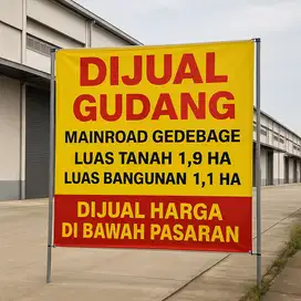 Jual gudang gedebage manroad di bawah harga pasar