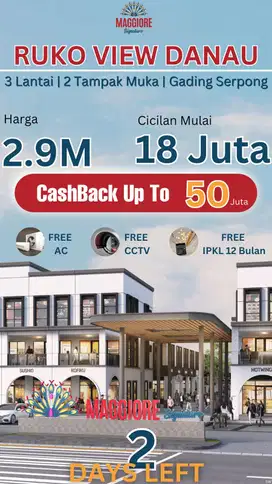 Murah bngt! Buktikan ada ruko hadap jalan Maggiore signature east 3,1M