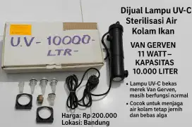 Lampu UV-C Sterilisasi Air Kolam Ikan Van Gerven Kapasitas 10.000Liter