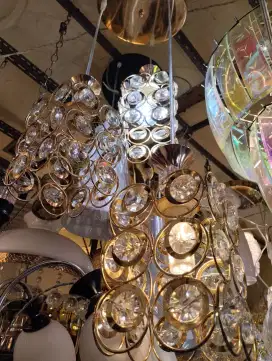 lampu gantung hias kristal isi 3