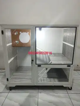 Kandang kucing aluminium lantai keramik