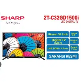 TV SHARP 32 INCI DIGITAL TV BARANG BARU BERSEGEL PABRIK DAN GARANSI