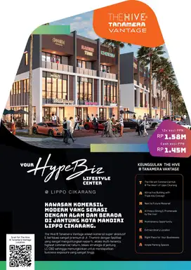 Ruko Dilokasi Premium THE HIVE TANAMERA ADVANTAGE Lippo Cikarang