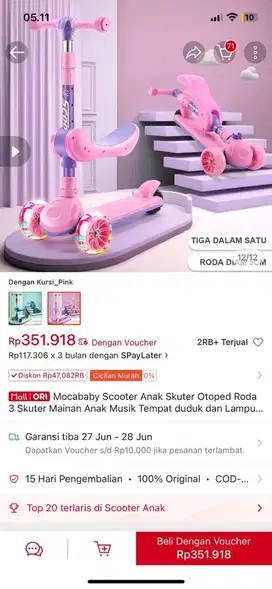Scooter anak / otoped anak mocababy