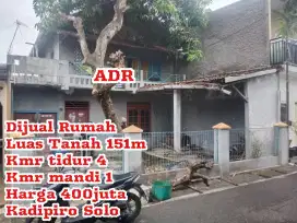 Dijual Rumah Kadipiro Solo