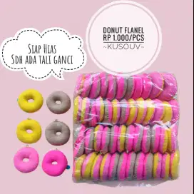 Aplikasi Flanel Donut Polos/Donat Flanel Siap Hias