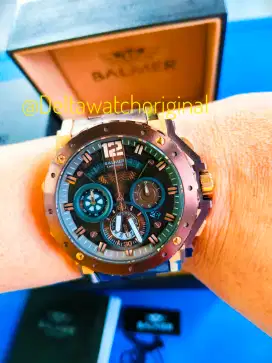Jam BALMER 7935 Sports Chronograph Brown Gold Fullset Original