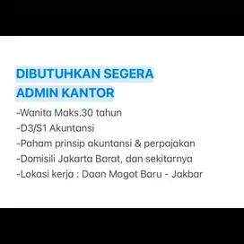 DIBUTUHKAN SEGERA ADMIN KANTOR & TELEMARKETING