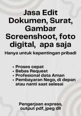 Jasa Edit dokumen apa saja