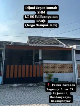 DIJUAL RUMAH SHM PRIBADI LT 60