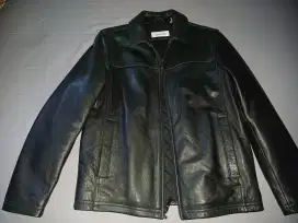 Jaket kulit Calvin Klein Leather Jacket Mens size s