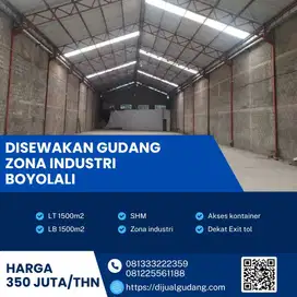 sewa gudang lokasi Boyolali luas 1500m sangat strategis