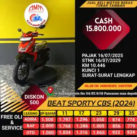 HONDA BEAT SPORTY CBS 2024, B DKI. CASH/CREDIT DP 1JT SYRT KTP+KK..