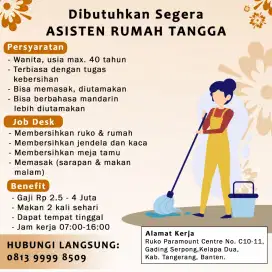 Lowongan Pekerjaan Asisten Rumah Tangga dan Host Live Streaming
