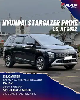 Hyundai Stargazer Prime 1.5 IVt 2023 Nik 2022 Hitam Matic