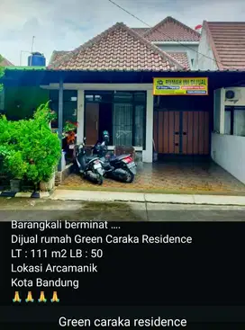 Dijual Cepat Rumah Sayap Arcamanik Green Caraka kita Bandung SHM