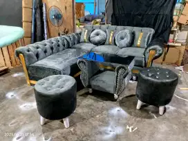 Sofa L kancing minimalis murah