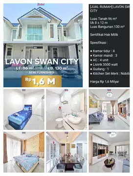 Dijual rumah lavon swancity pasar kemis cikupa tangerang bebas banjir