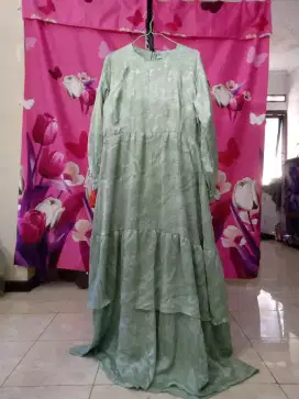 Dress muslim hijau cantik premium