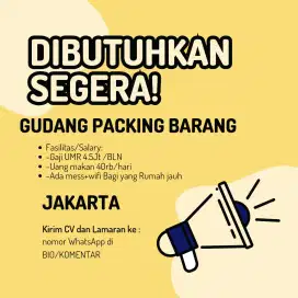 gudang packing barang paket logistik