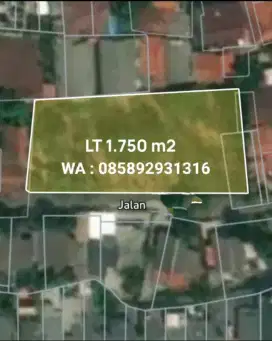 DIJUAL TANAH 1750 M2 LEBAR 50 METER, CILEDUG, TANGERANG KOTA