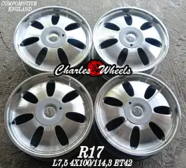 Jual velg compomotive england r17 4x100 4x114,3 avanza xenia dll
