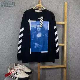 SWEATER DISTRO PRIA DAN WANITA CREWNECK OFF WHITE