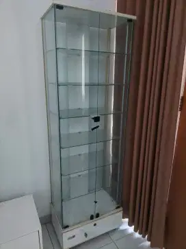 DIJUAL MURAH LEMARI KACA 7 RAK SECOND