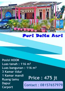 Dijual Cepat BU Rumah Puri Delta Asri