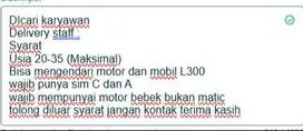 Driver kurir staff