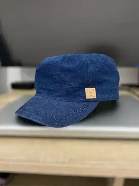 Topi komando visor kecil denim jeans preloved