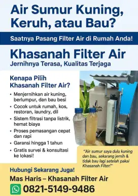 Jual filter penjernih air sumur dan pdam yang kotor dan bau
