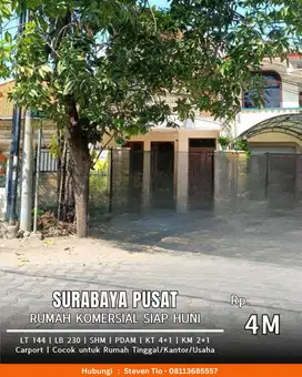 Dijual Rumah Komersial Jl. Mawar Surabaya Pusat
