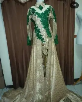 Kebaya pengantin hijau