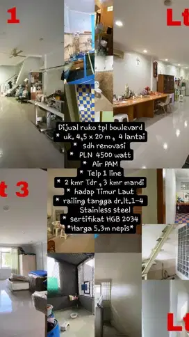 D Jual Ruko Boulvard Taman Palem Lestari Jak Bar