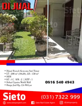 Dijual Cepat! Rumah Kencana Sari Timur, Surabaya