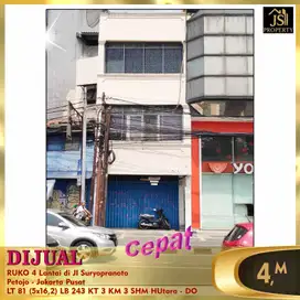 DIJUAL RUKO 4 Lantai di Jl Suryopranoto Petojo - Jakarta Pusat