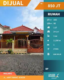 d093 Rumah Lokasi Strategis di Sukun Malang Harga Miring