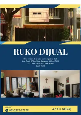 Ruko 2LT Pinggir Jalan Utama Kedungpane Ngaliyan Mijen Dekat BSB City