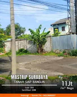 Dijual Tanah Jl Mastrip,  Surabaya Barat