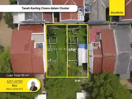 Cinere gandul tanah luas 90 dimensi 6x15 dalam cluster dekat pintu tol