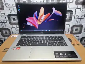 Laptop Acer Ryzen 3-7320U ram 8gb ssd 512gb slim bazelless siap pakai